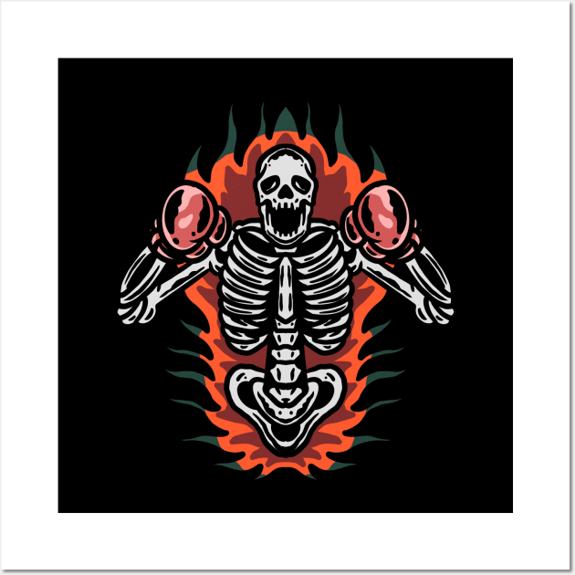 boxing skull tattoo Wall Art by donipacoceng